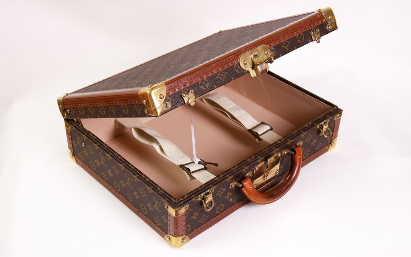 Louis Vuitton Brown Monogram Canvas Cotteville 45 Trunk Case Gold