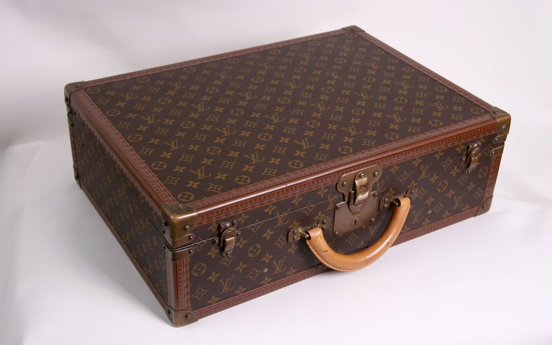 Louis Vuitton Bisten 55 - Original vintage Hard Leather Monogram Suitcase